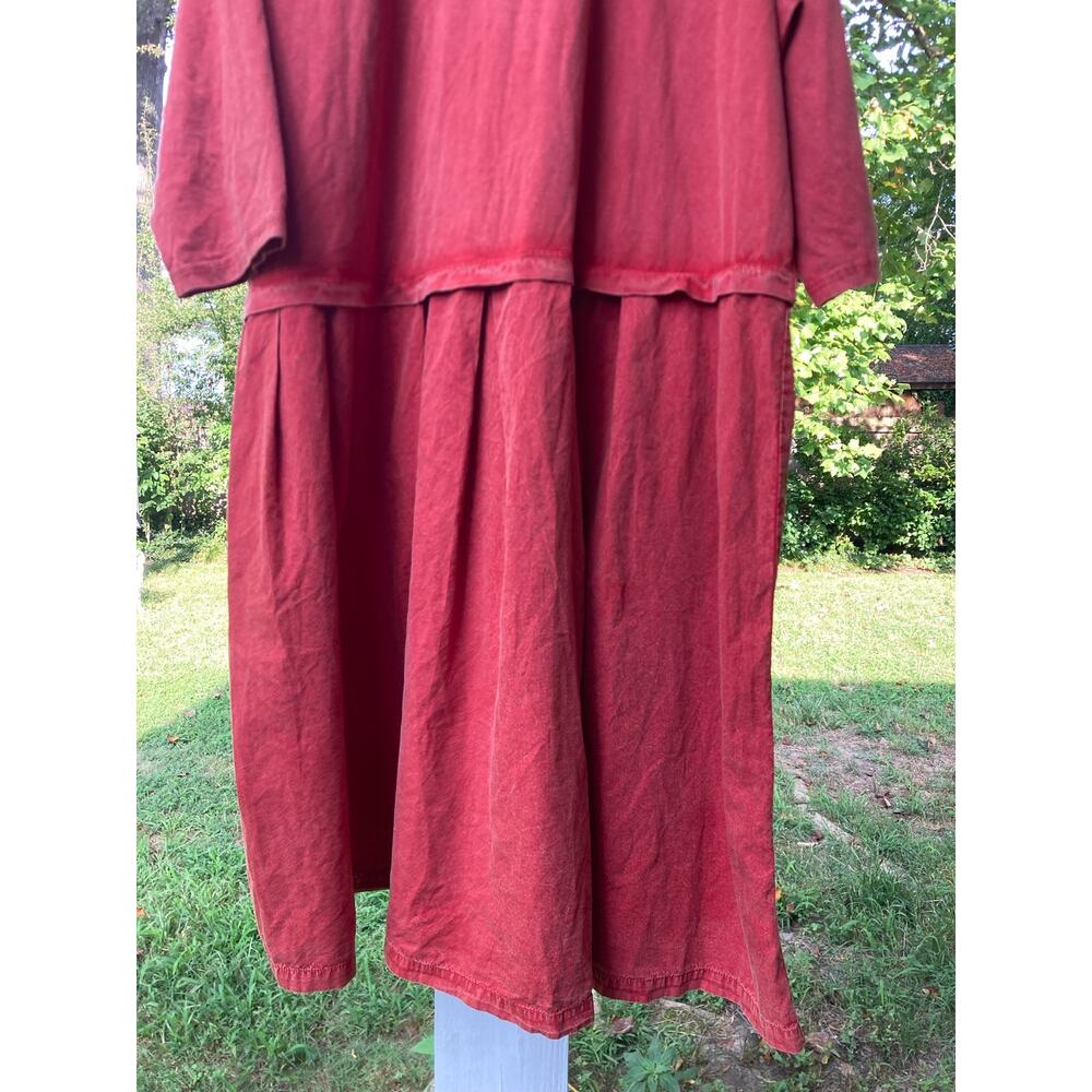 Logo - Lagenlook Earthy Terracotta Flowing Oversized Midi Dress - 2X Petite - Picture 3 of 5